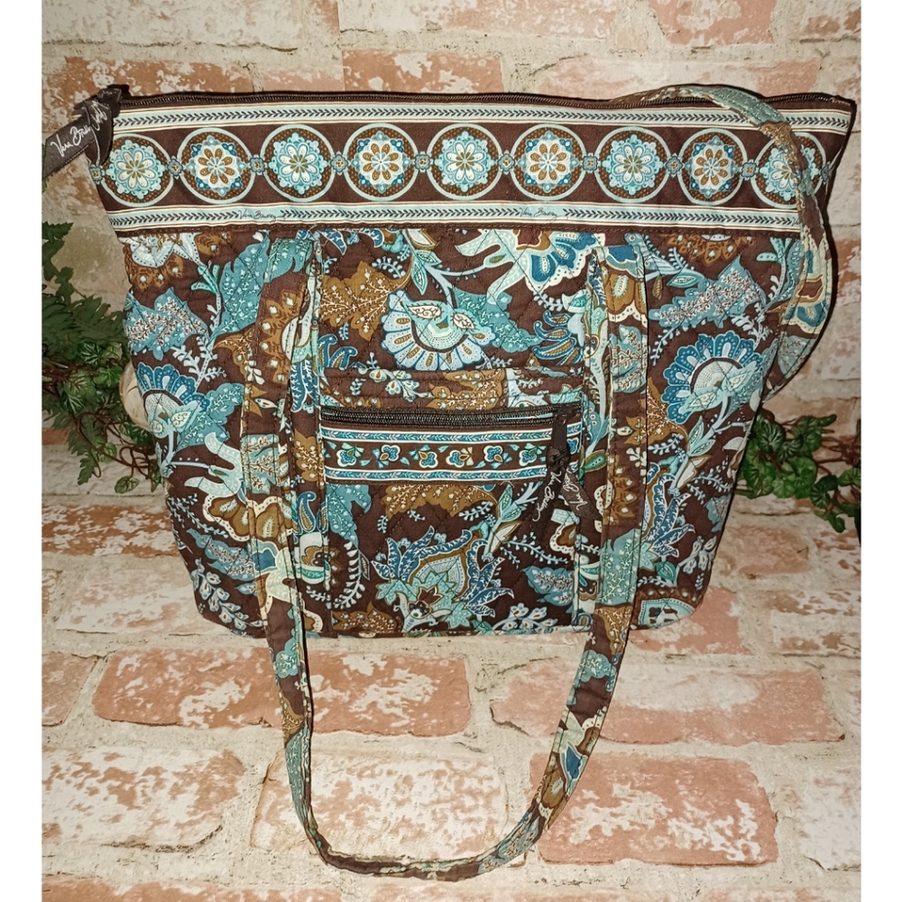 Vera Bradley Java Blue/Brown Tote - image 6